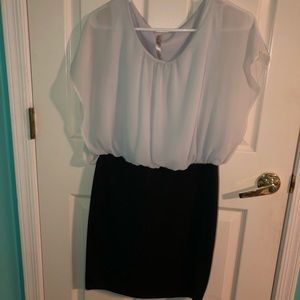 Adult black and white dress